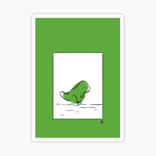 Green Dino Sticker
