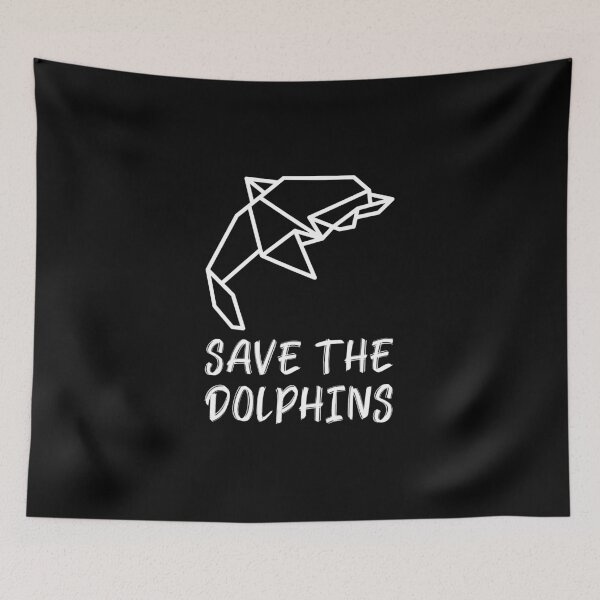Item preview, Save the Dolphins Geometric Dolphin White designed and sold by quoteology.