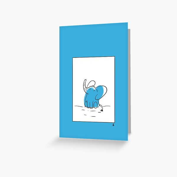 Blue Elephant Greeting Card