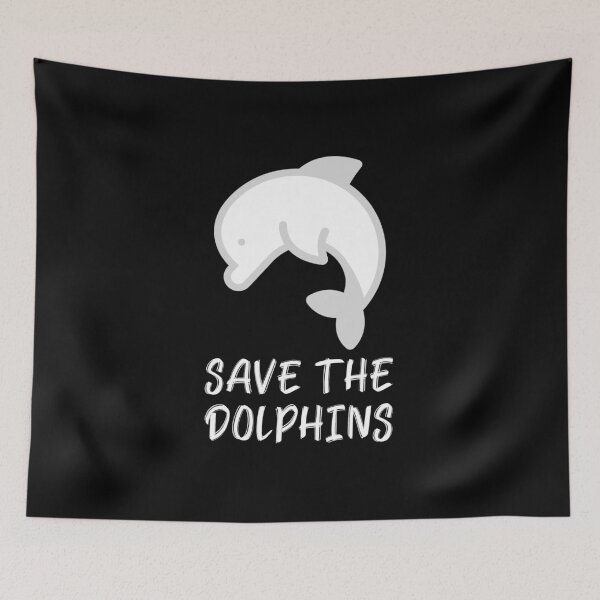 Item preview, Save the Dolphins Jumping White Dolphin designed and sold by quoteology.