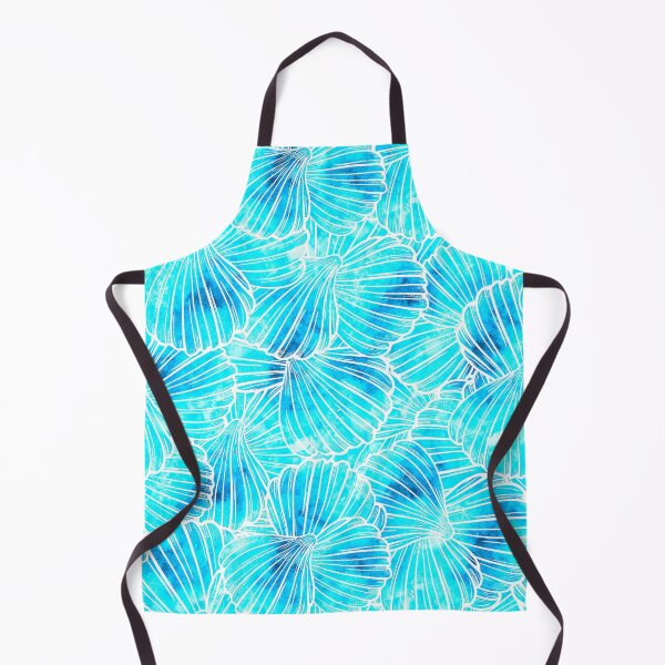 Item preview, Aqua Blue and Teal white Seashells Shells Pattern designed and sold by funnytshirtemp.
