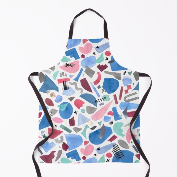 Item preview, Geometric Shapes Watercolor - Pink and Blue Abstract Nordic Print designed and sold by ninoladesign.