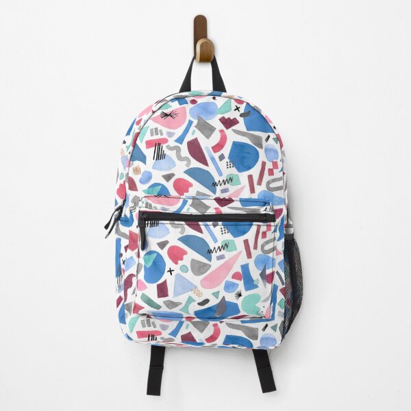 Item preview, Geometric Shapes Watercolor - Pink and Blue Abstract Nordic Print designed and sold by ninoladesign.