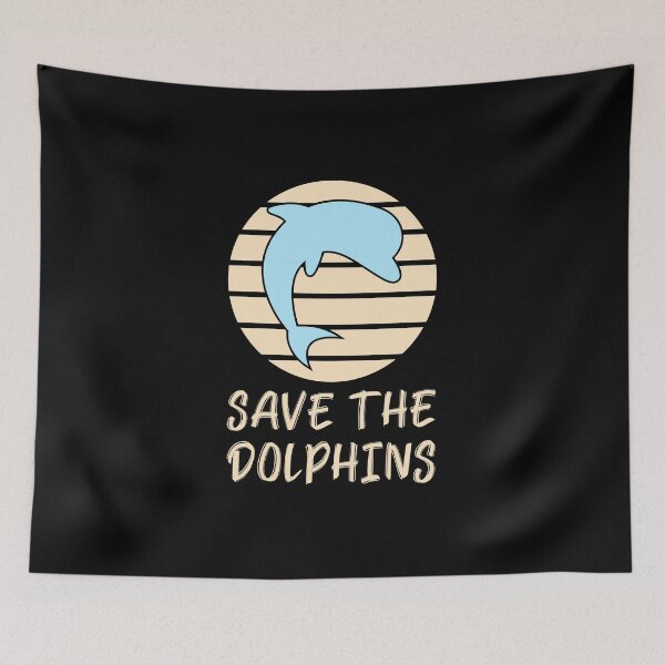 Item preview, Save the Dolphins Cute Retro Dolphin designed and sold by quoteology.