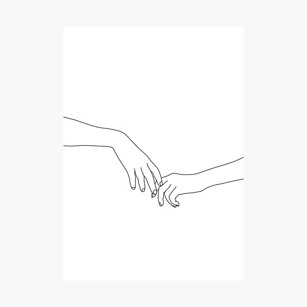 Hands line drawing - Daily Photographic Print