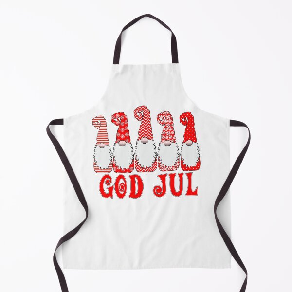 Item preview, God Jul 5 Nordic Gnomes Red White Hats Christmas Swedish Tomte Cute Elves designed and sold by funnytshirtemp.
