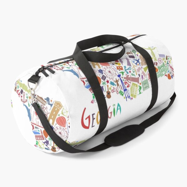 Iconic Georgia Map Sticker Duffle Bag