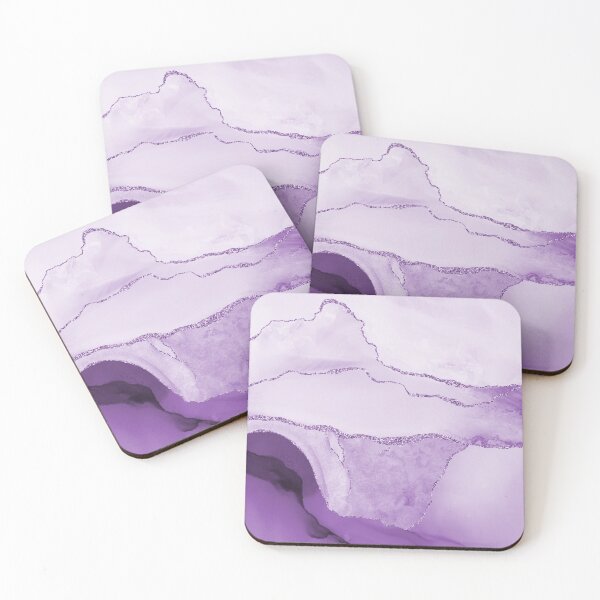 Item preview, Watercolor Agate in Amethyst Purple Glitter Veins designed and sold by PixDezines.