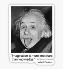 Imagination is more important than knowledge. Sticker