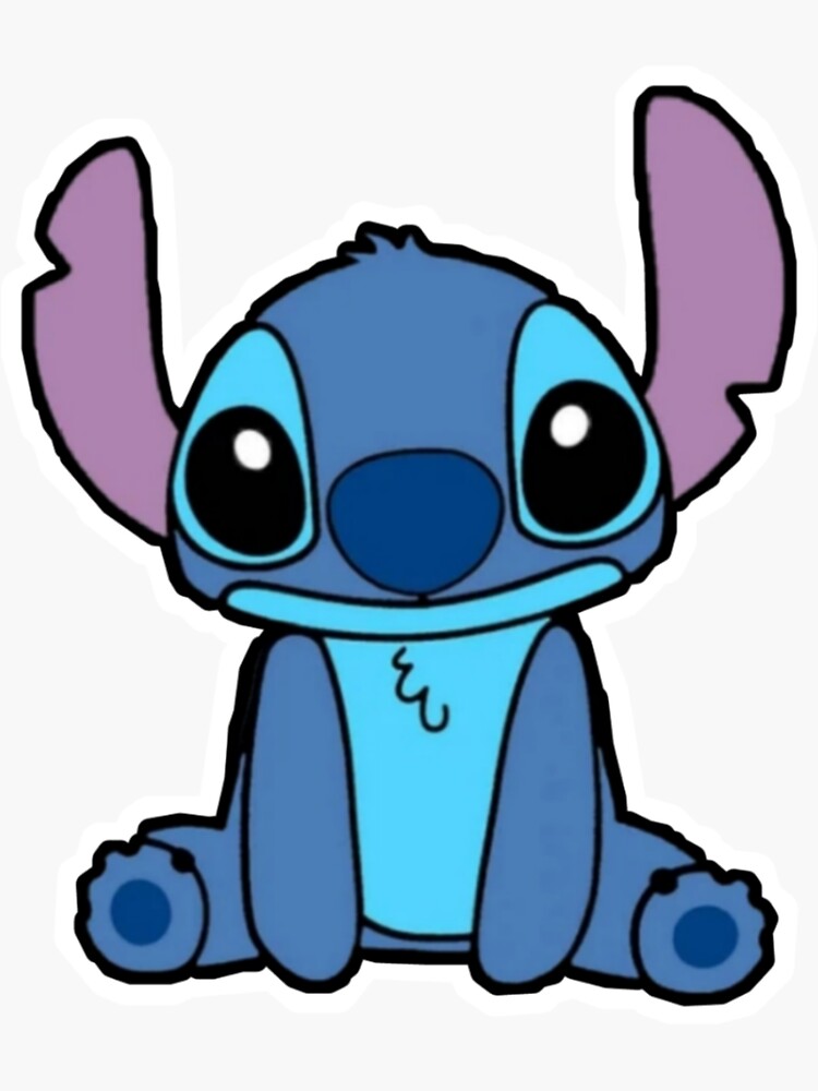 Download Stitchy Is Sitting On A Blue Background With A Heart Wallpaper