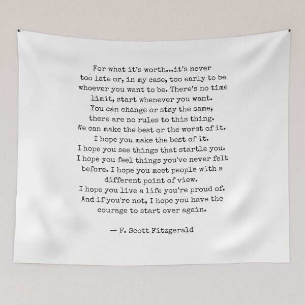 Item preview, For What Its Worth - F Scott Fitzgerald designed and sold by The Little Wood Cottage.