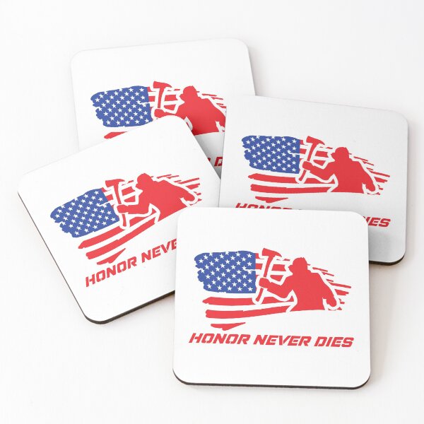 Item preview, Firefighter Holding Axe Honor Never Dies Fireman American Flag Red White and Blue Design designed and sold by cartattz.