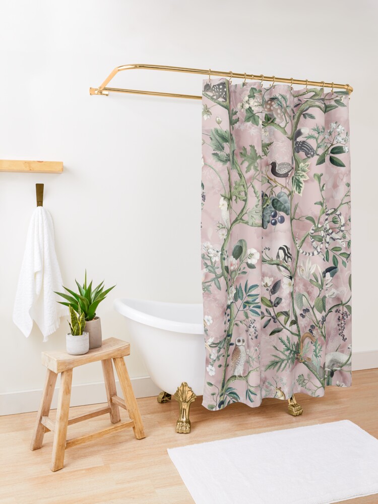 Alternate view of Wild Future pink Shower Curtain