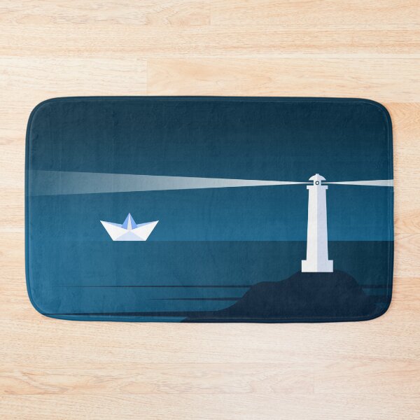 Item preview, Lighthouse and a paper boat in the night.  designed and sold by TashaVector.