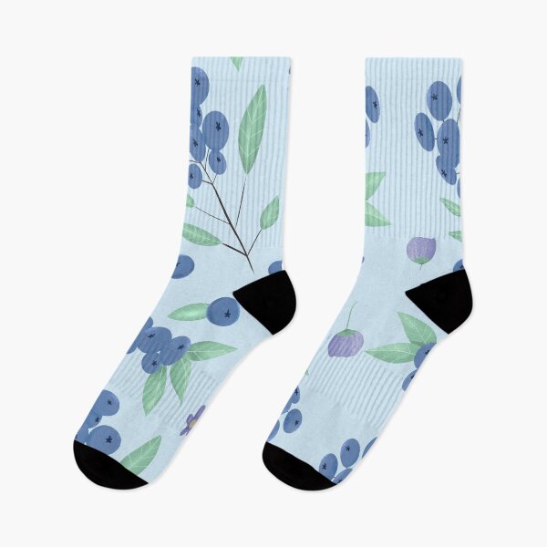 Item preview, Summer Blueberry pattern in sky blue designed and sold by CoffeePandaArt.