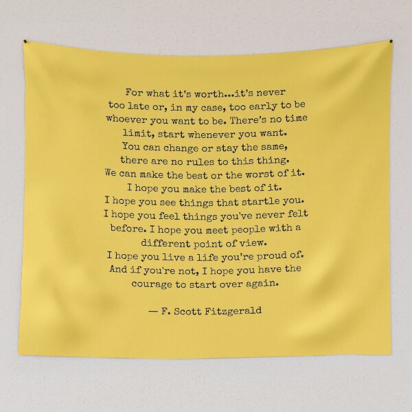 Item preview, For What Its Worth - F Scott Fitzgerald designed and sold by The Little Wood Cottage.