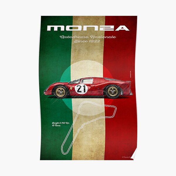 Monza Racetrack Vintage Poster