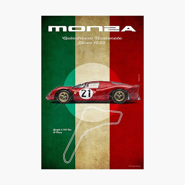 Monza Racetrack Vintage Photographic Print