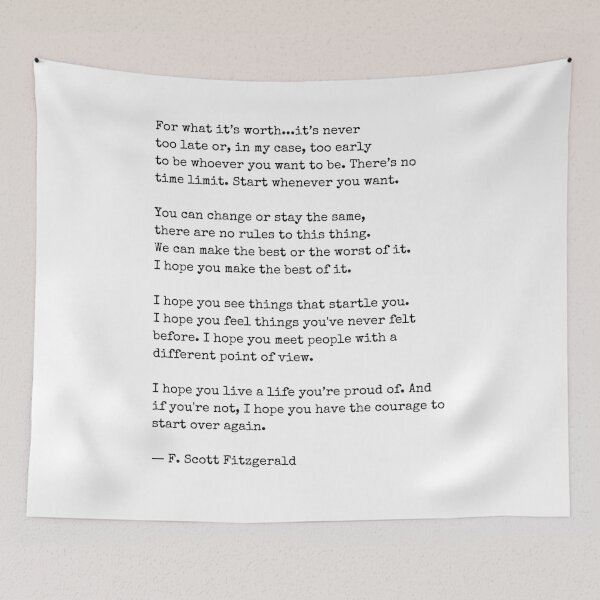Item preview, For What Its Worth - F Scott Fitzgerald designed and sold by The Little Wood Cottage.
