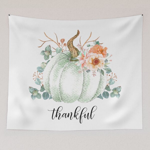 Item preview, white pumpkin Thankful designed and sold by latiendadearyam.
