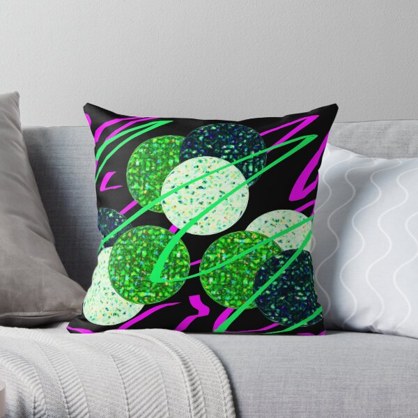 Serpentine and glitter (black background) Throw Pillow