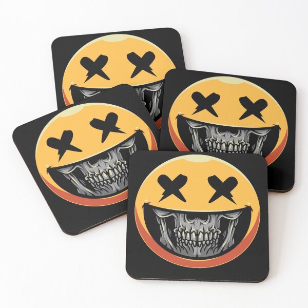 Item preview, Skull grin emoticon illustration 2020 Mask Sticker T-Shirt designed and sold by zugharo2019.
