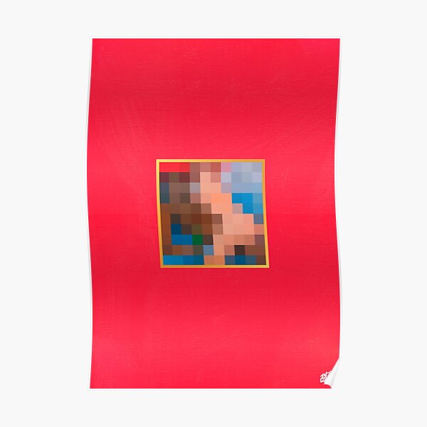 Álbum ampliado tamaño A3 de Kanye West "MBDTF" Póster