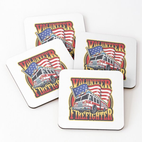Item preview, Volunteer Firefighter American Flag and Fire Truck Firefighter Design designed and sold by cartattz.