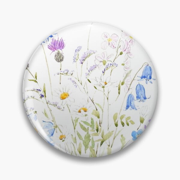 Item preview, hand painted blue white and purple wildflower 2020 designed and sold by ColorandColor.