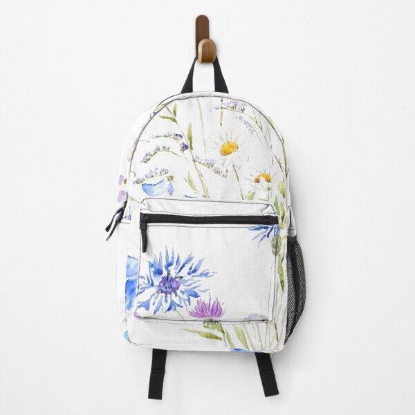 Item preview, hand painted blue white and purple wildflower 2020 designed and sold by ColorandColor.