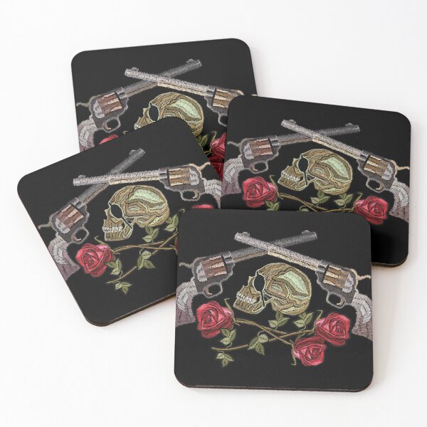 Item preview, Skull crossed guns roses  designed and sold by urbanstore69.