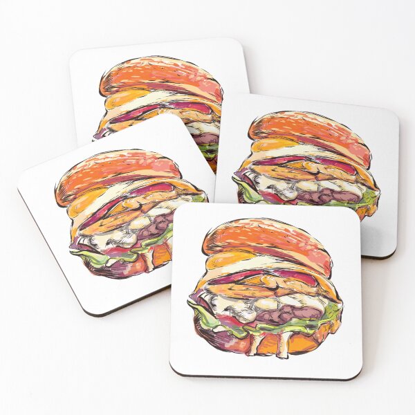 Item preview, Burger digital hand drawn  designed and sold by TattooWorker.