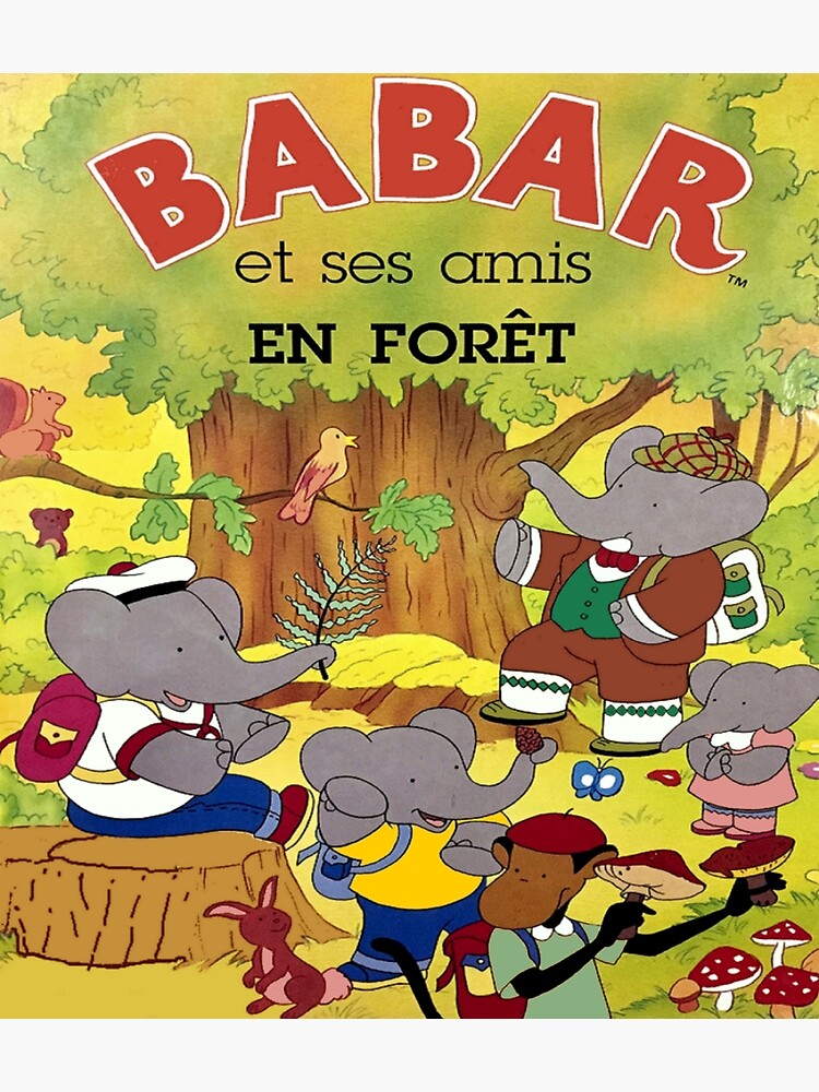 Discover Babar walks in the forest .... Premium Matte Vertical Poster
