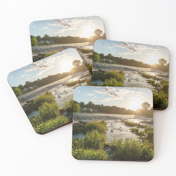 Item preview, Llandaff weir on the river Taff at sunset designed and sold by Chris Ware.