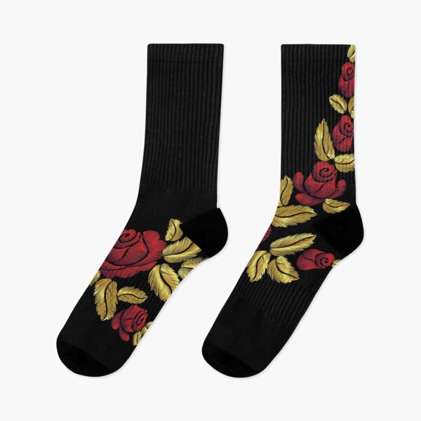 Item preview, Golden embroidery red rose   designed and sold by urbanstore69.