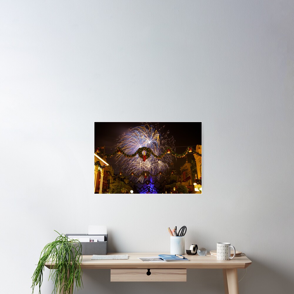 Blue and Gold Christmas Wishes Poster
