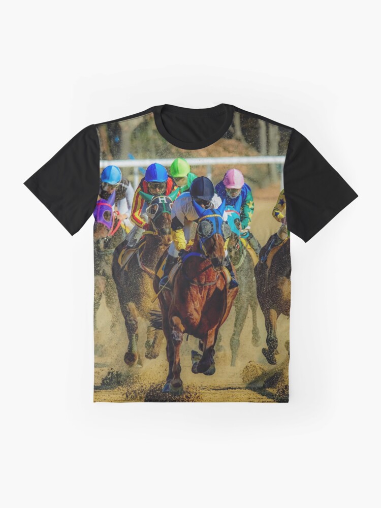 Alternate view of Colourful Horses racing sport graphic t shirt Graphic T-Shirt