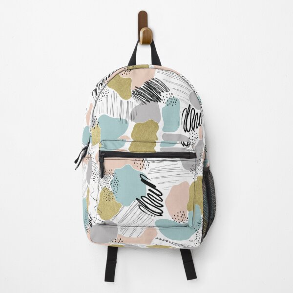 Item preview, Abstract Black & White with Pastel & Gold Pattern designed and sold by Dizzywonders.