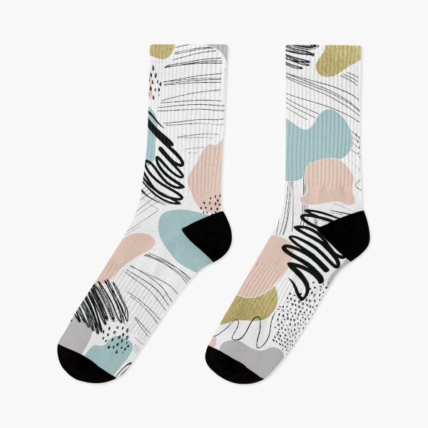 Item preview, Abstract Black & White with Pastel & Gold Pattern  designed and sold by Dizzywonders.