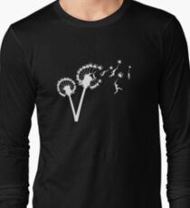Dandylion Flight - white silhouette Long Sleeve T-Shirt