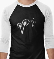 Dandylion Flight - white silhouette Men's Baseball ¾ T-Shirt