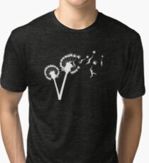 Dandylion Flight - white silhouette Tri-blend T-Shirt