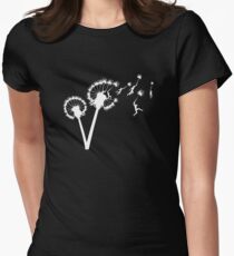 Dandylion Flug - weiße Silhouette Tailliertes T-Shirt für Frauen