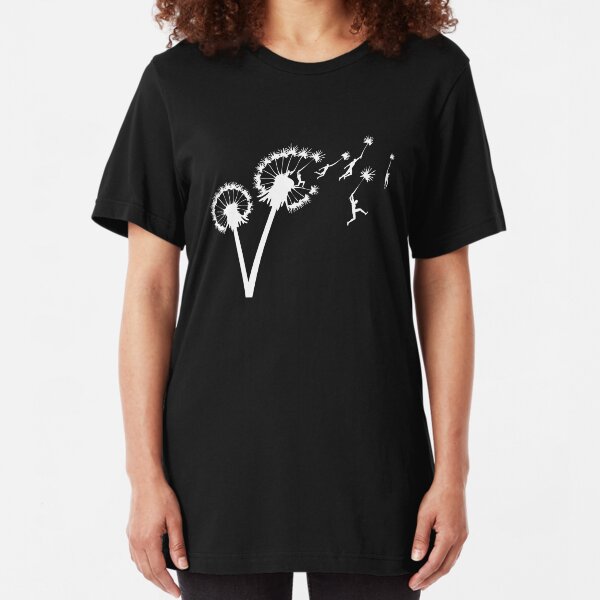 Dandylion Flight - white silhouette Slim Fit T-Shirt