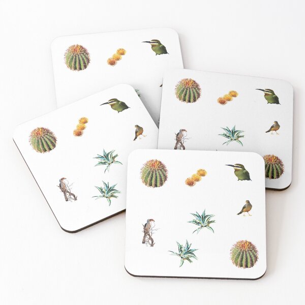 Item preview, Cactus and african bird pattern designed and sold by sharasaur.
