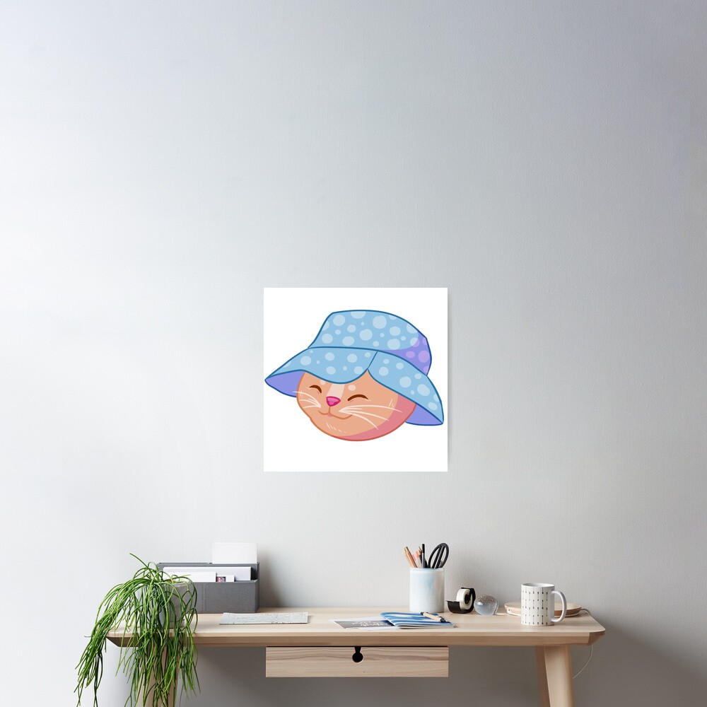 Poster Chat Chapeau Bob Par Lindepet Redbubble