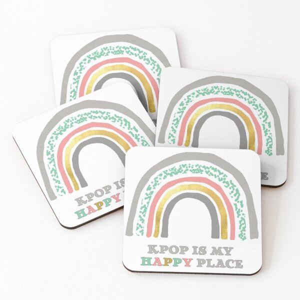 Item preview, KPOP IS MY HAPPY PLACE Cute Pastel Rainbow Doodle designed and sold by SugarSaint.