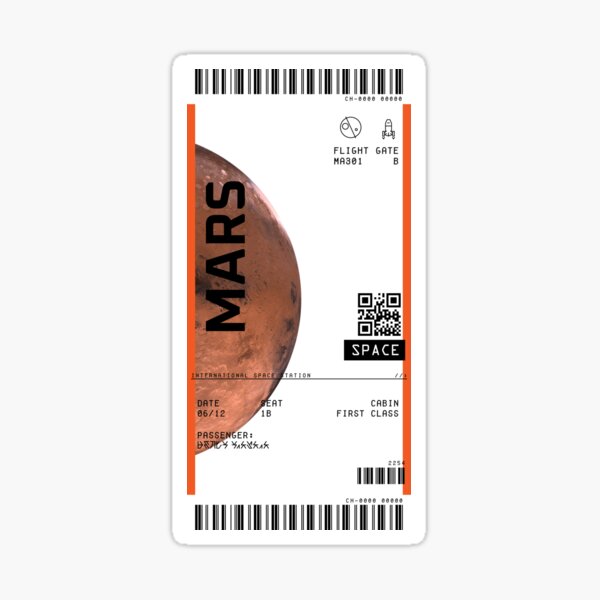 Mars Ticket Sticker