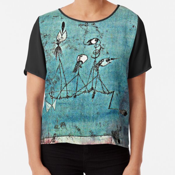 Paul Klee artwork, Twittering Machine Chiffon Top