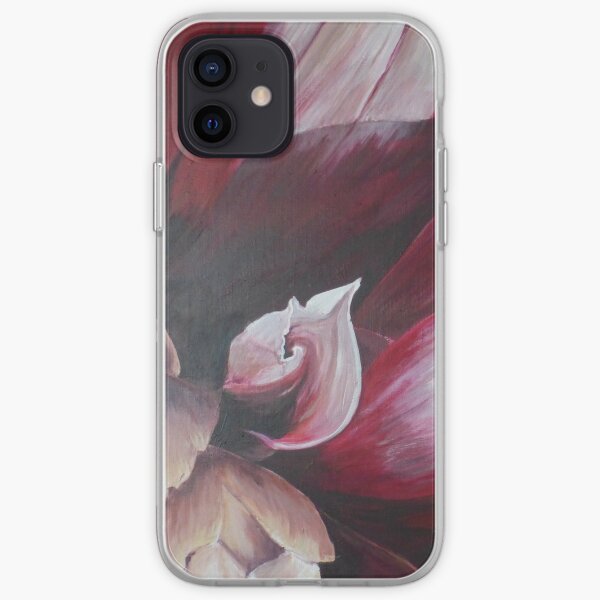 Red and White Dahlia iPhone Soft Case